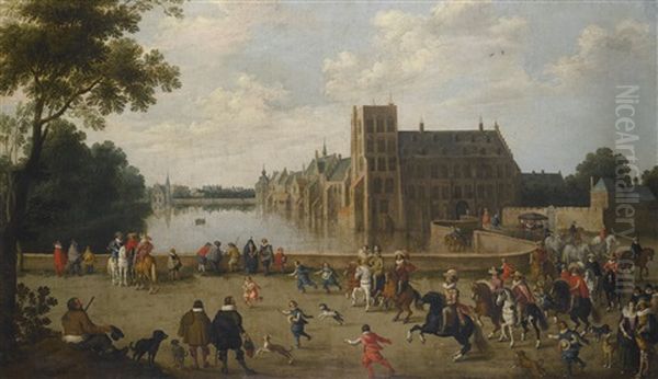 The Princes Of Orange Leaving The Buitenhof And Passing The Western Side Of The Hofvijver In The Hague - view 1
