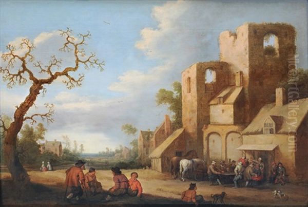 Merrymaking Outside An Inn - view 1