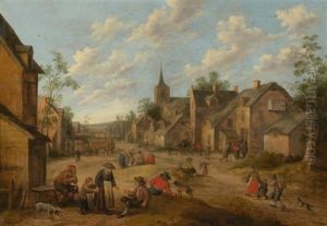 Dorfansicht Mit Figurenstaffage by Joost Cornelisz. Droochsloot