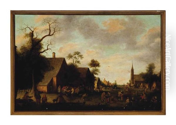 A Lively Village Scene - view 1