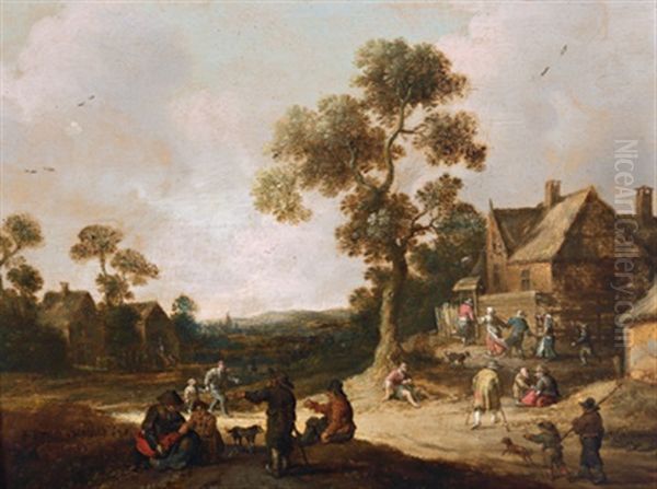 Feiernde Bauern In Einem Dorf - view 1