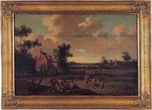 Belebte Dorfstrasse by Joost Cornelisz. Droochsloot