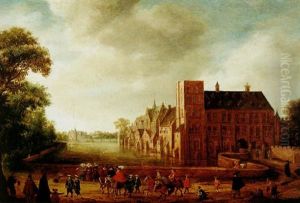 Der Vijverberg In Den Haag Mit Austreitenden Oranischen Prinzen Der Vijverberg In Den Haag Mit Austreitenden Oranischen Prinzen