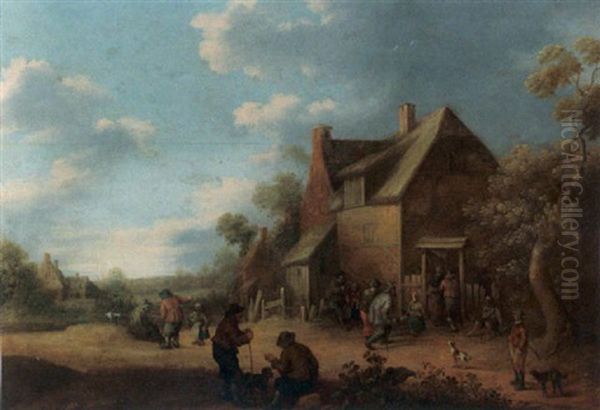 A Landscape With Figures And Dogs Near A Tavern - view 1