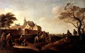 Beggars Gathering Outside A Convent