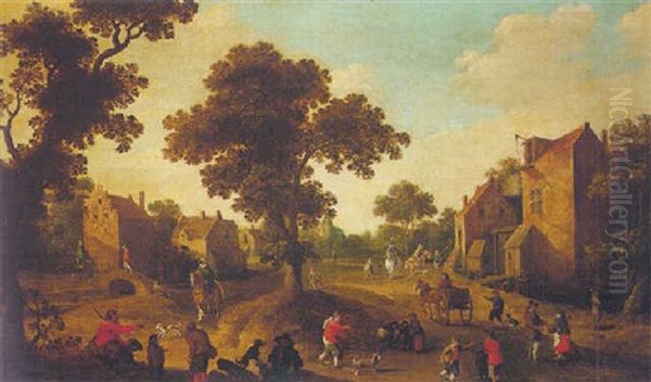 A View Of A Town With Peasants And Beggars - view 1