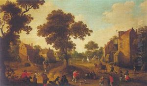 A View Of A Town With Peasants And Beggars by Joost Cornelisz. Droochsloot