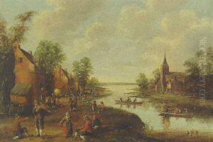 Peasants Resting On A Village Track