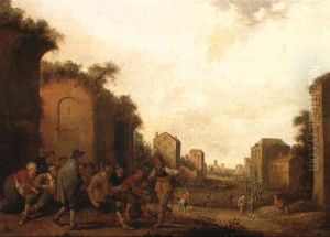 Beggars Accosting A Gentleman In A Village