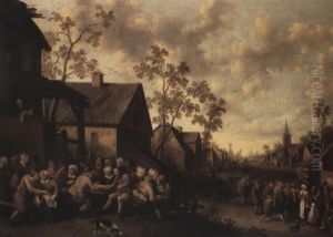 Village Scene With An Apothecary by Joost Cornelisz. Droochsloot