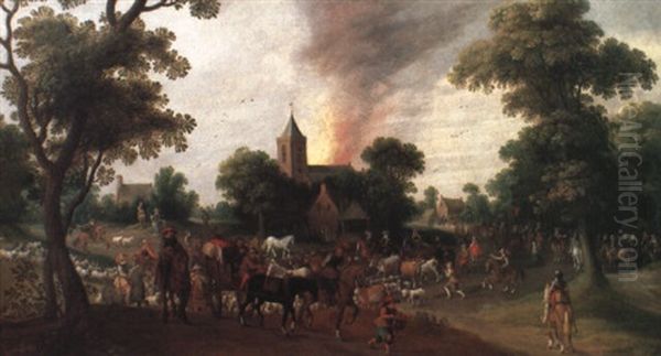 La Fuite Des Villageois Et Paysans - view 1