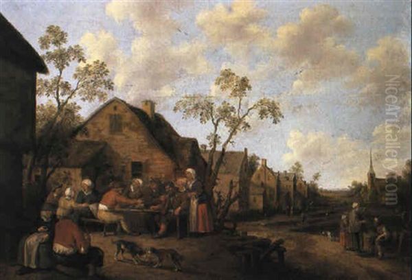 Dorfstrase Mit Zechender Bauerngesellschaft - view 1