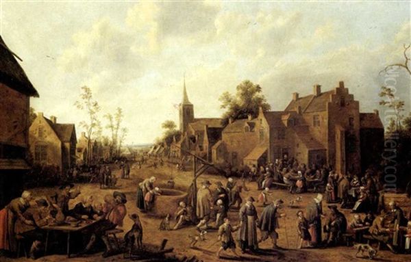 A Village Street Scene With Figures. - view 1