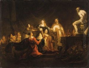 Salomon, Umgeben Von Seinen Frauen, Opfert Den Gotzen Kerkosch Bzw. Moloch (1 Kon. 11) by Willem Drost