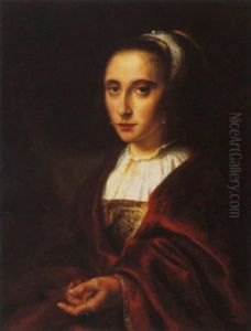 Portrait Of A Young Woman In A Crimson Wrap