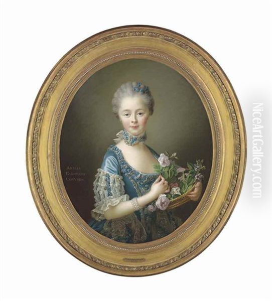 Portrait Of Lady Amelia Darcy, Later 9th Baroness Conyers And 12th Baroness Darcy De Knayth (1754-1784), Wife Of Francis Godolphin Osborne, Marquess Of Carmarthen, Later 5th Duke Of Leeds, Half-length, In A Blue Silk Gown With An Embellished Stomacher And - view 1