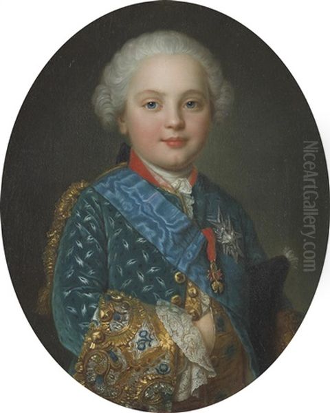 A Portrait Of A Child Of The Royal Family, Half-length, Wearing The Order Of The Holy Spirit And The Order Of The Golden Fleece, Thought To Be Charles Philippe Of France - view 1