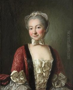 Portrait Of A Lady (marquise De Beauharnais?) In A Lace Gown And Fur-lined Coat, With A Bonnet