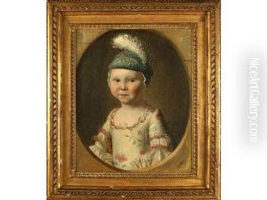 Portrait D'enfant Au Bonnet Vert Et Plume Portrait D'enfant Au Bonnet Vert Et Plume