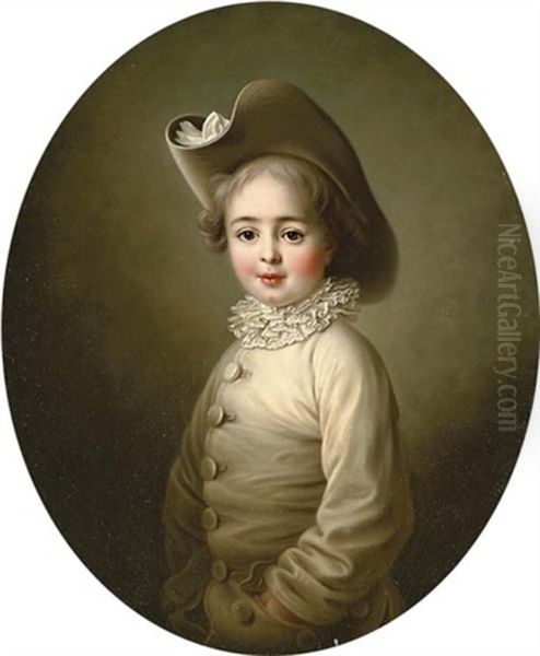 Portrait Of A Young Boy In A White Silk Coat And A Hat - view 1
