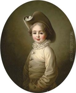 Portrait Of A Young Boy In A White Silk Coat And A Hat