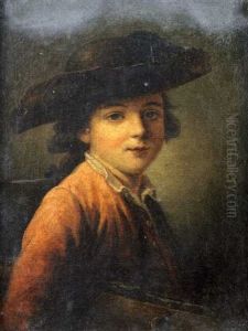 Portrait D'enfant Au Chapeau by Francois Hubert Drouais