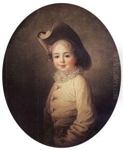 Portrait Du Jeune Herault De Sechelles En Habit De Pierrot by Francois Hubert Drouais
