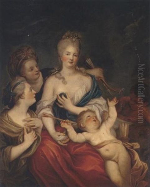 Portrait Of A Lady With Cupid, A Putto And Two Nymphs - view 1