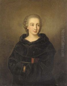 Portrait Of A Lady Wearing A Monk's Habit by Francois Hubert Drouais