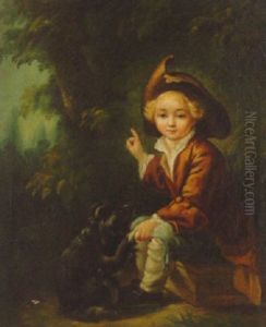 A Boy With A Dog In A Wood by Francois Hubert Drouais