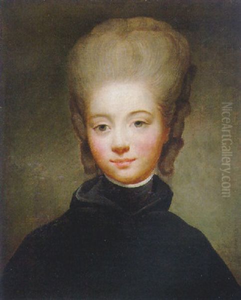 Portrait Of A Lady Wearing A Black Cape - view 1