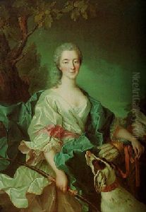 Portrait Of A Lady (marquise D'herbouville?) As Diana, Wearing A Satin Dress