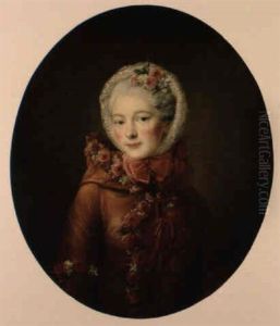 Portrait De Jeune Femme Au Manteau Orne De Roses Portrait De Jeune Femme Au Manteau Orne De Roses