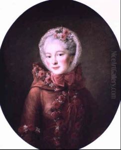 Portrait De Jeune Femme Au Manteau Orne De Roses Portrait De Jeune Femme Au Manteau Orne De Roses