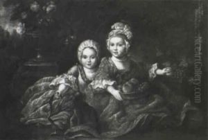 Le Comte De Provence Et Le Duc De Berry Enfants by Francois Hubert Drouais