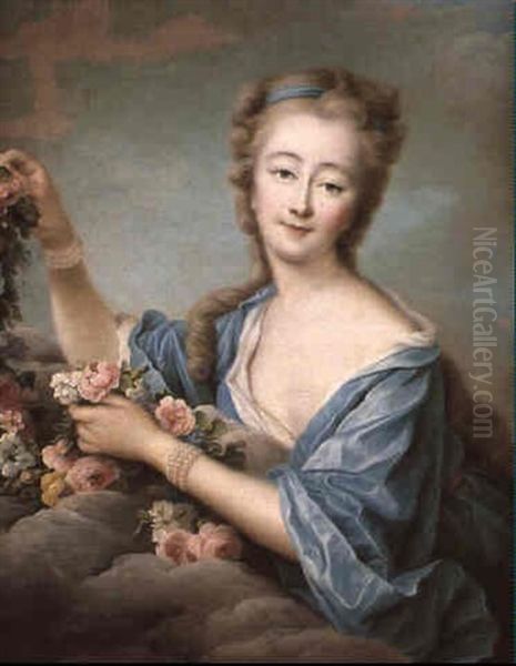 Madame Du Barry En Flore by Francois Hubert Drouais