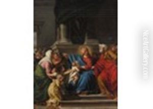 Christ Blessing The Children - A Modello by Jean Germain Drouais