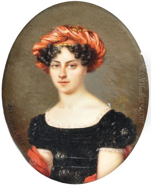 Retrato De Dama Con Tocado Rosa - view 1