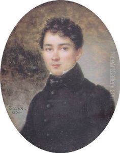Portrait Of A Gentleman In Dark Grey Jacket With Black Collar