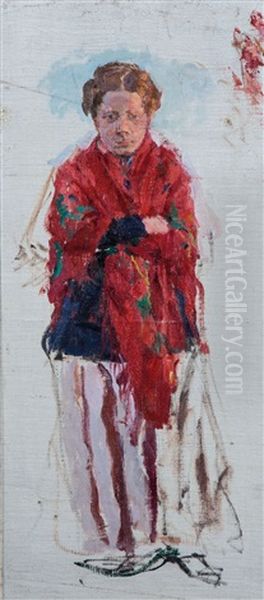 Female With Red Scarf - view 1