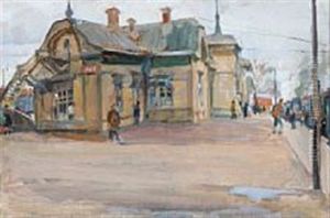 View From A Russian Railway Station by Ivan Georgevich (Egorovich) Drozdov