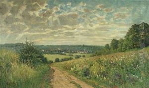 Landschaft Im Juni: Blick Von Einer Anhohe Auf Eine Schwabische Ortschaft Landschaft Im Juni: Blick Von Einer Anhohe Auf Eine Schwabische Ortschaft