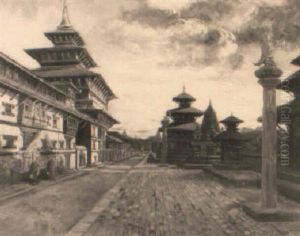 Temples At Patan, Nepal by Antoine Druet