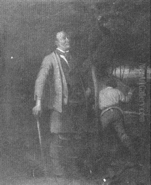 Woodcutters In A Forest Clearing - view 1