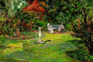 Reading In The Garden by Malcolm Drummond