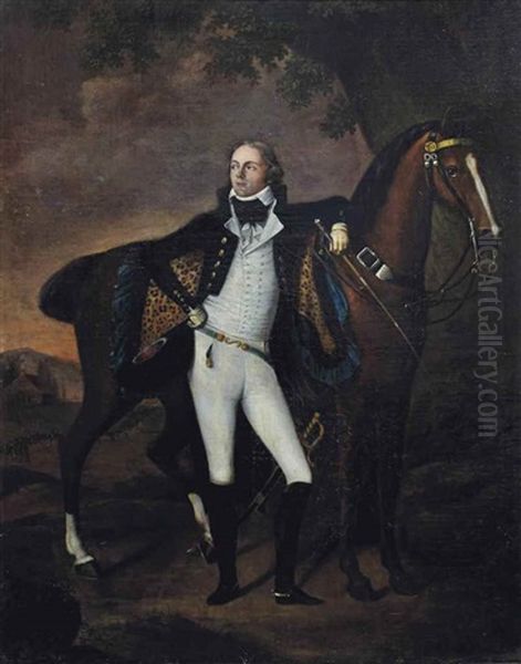 Portrait D'alphonse Arnoux (1769-1853) Tenant Son Cheval - view 1