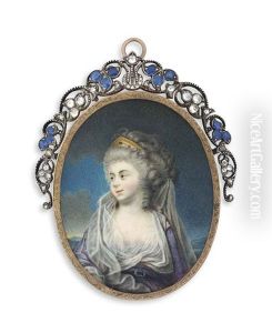 Charlotte Georgina Louise Frederica, Duchess Of Saxe-hildburghausen, Nee Mecklenburg-strelitz (1769-1818), In Loose White Shift, Purple Dress