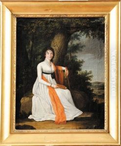 Portrait De Madame De Rochequairie En Robe De Mousseline Blanche Et Chale Orange Portrait De Madame De Rochequairie En Robe De Mousseline Blanche Et Chale Orange