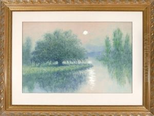 Live Oak Tree And Rising Moon by Alexander John Drysdale