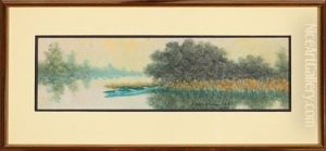 Pirogue By The Shore, Louisiana Bayou by Alexander John Drysdale